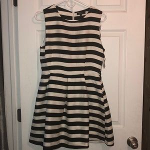 FINAL SALE Black and White Striped Cocktail Dress